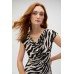 Joseph Ribkoff - 252158 Stretch kleed zebraprint beige zwart.